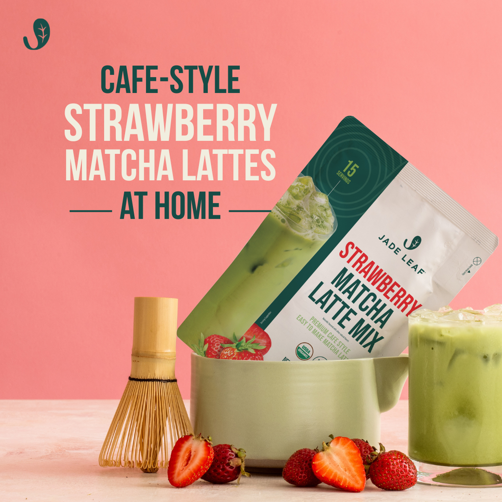Organic Cafe Style Sweetened Matcha Latte Mix - Strawberry