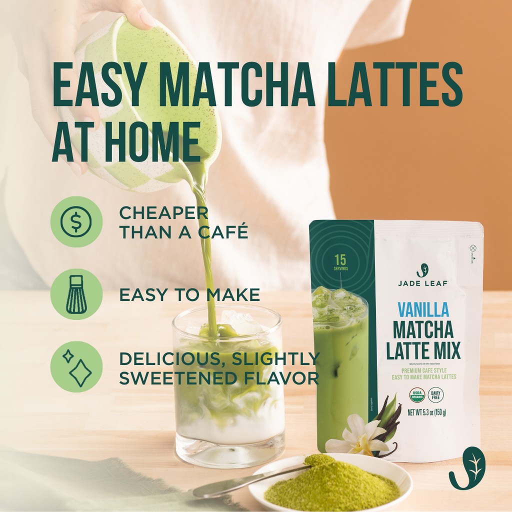 Organic Cafe Style Sweetened Matcha Latte Mix - Vanilla