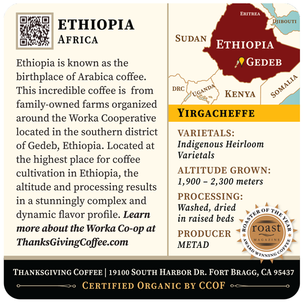 Ethiopia Yirgacheffe - Gedeb, Worka co-op