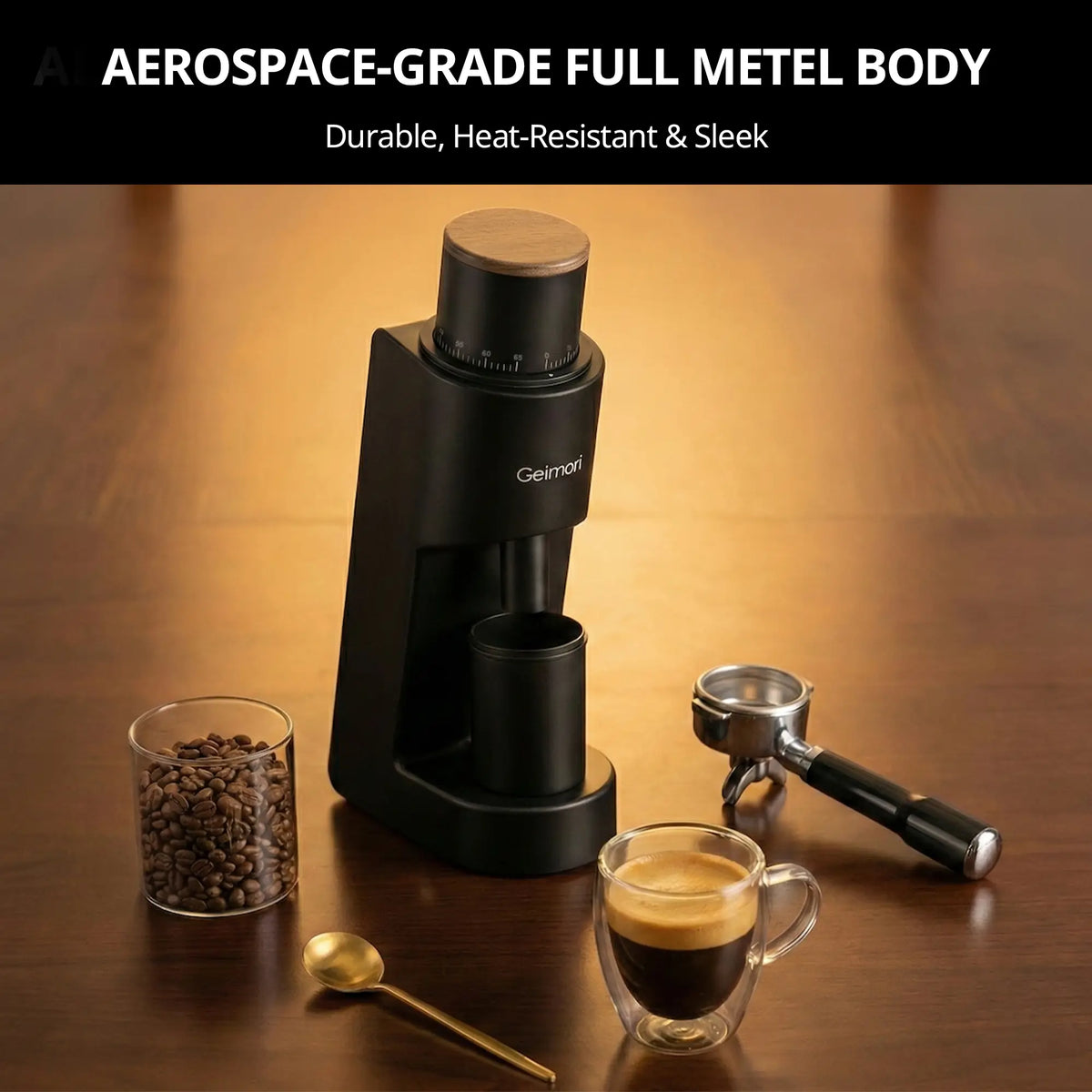 Geimori GU38 compact single-dose coffee grinder, view 8