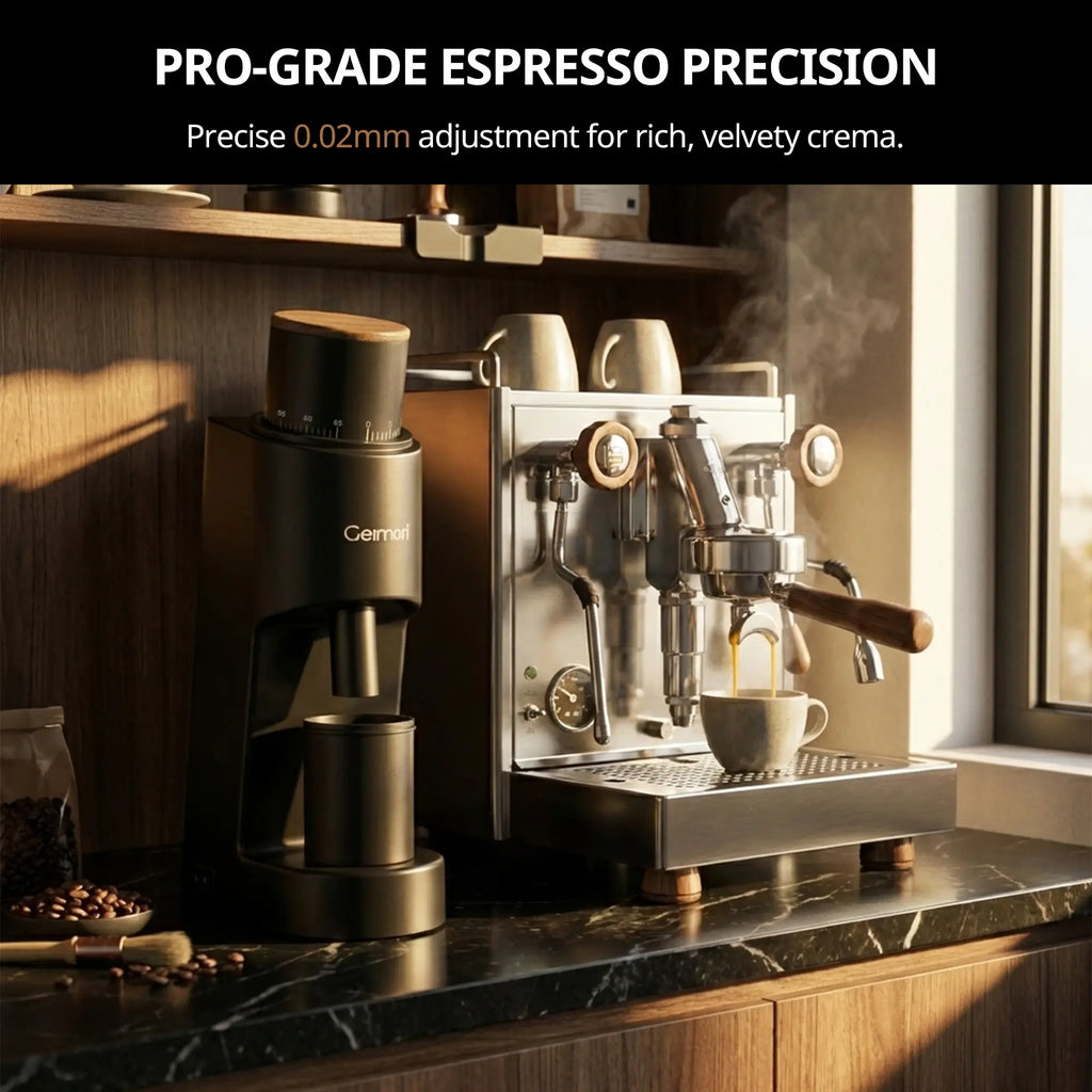 Geimori GU38 compact single-dose coffee grinder, view 2