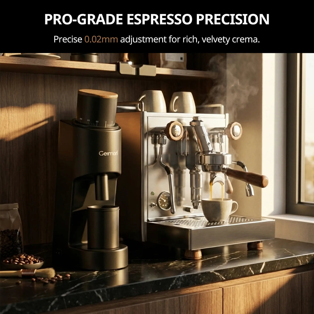 Geimori GU38 compact single-dose coffee grinder, view 2