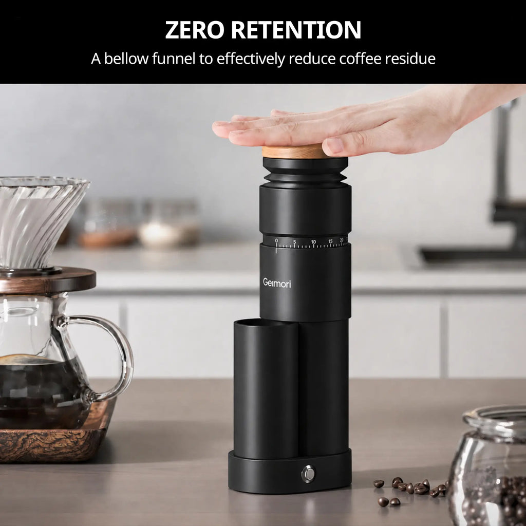 Geimori T38 Plus electric coffee grinder with 38mm conical burr, view 6