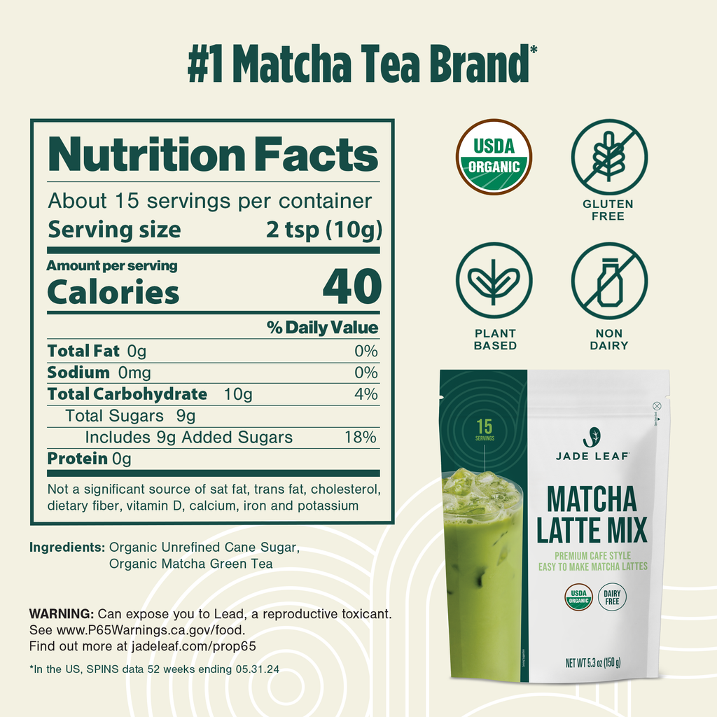 Organic Cafe Style Sweetened Matcha Latte Mix - Original