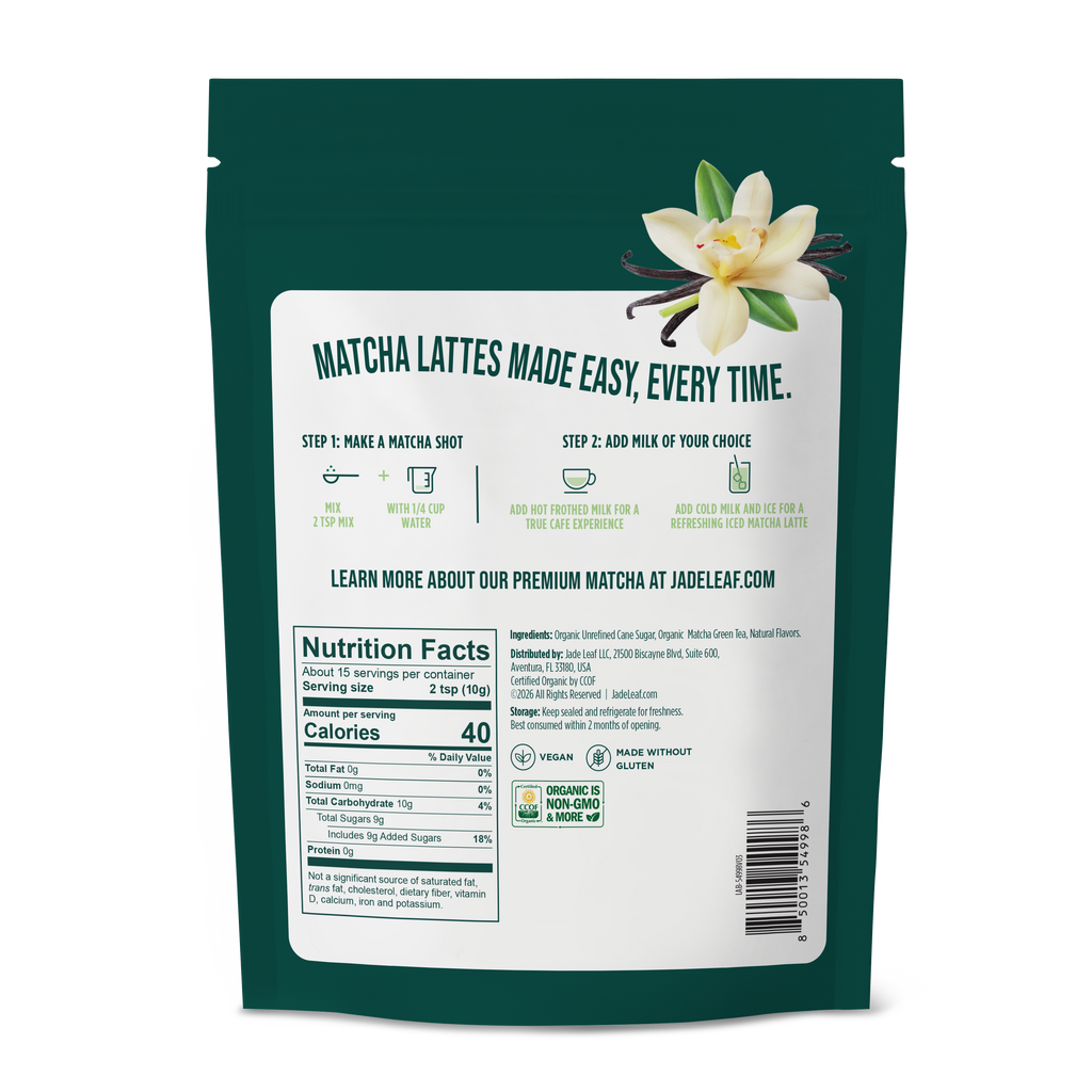 Organic Cafe Style Sweetened Matcha Latte Mix - Vanilla