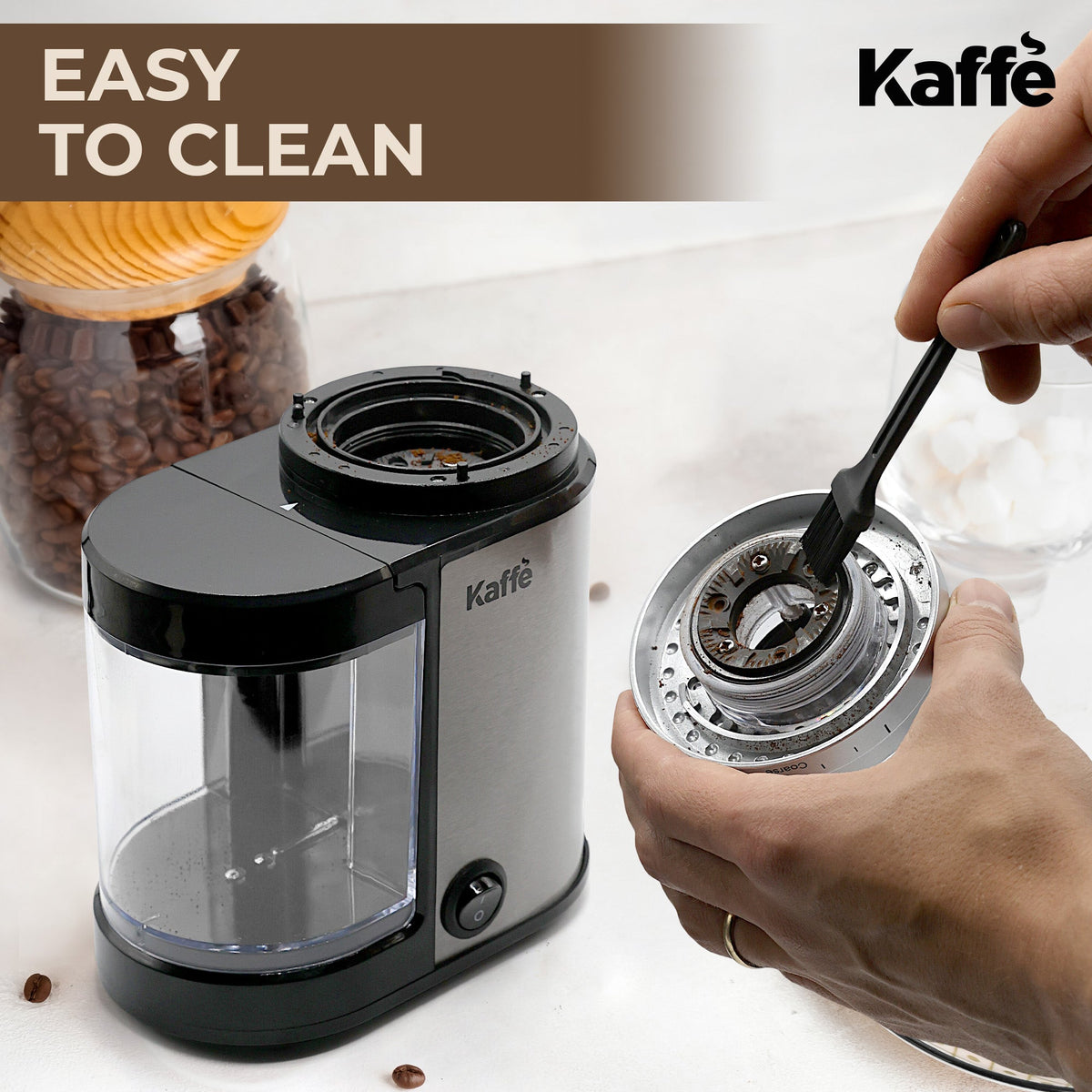 Kaffe KF8022 electric burr coffee grinder, view 6