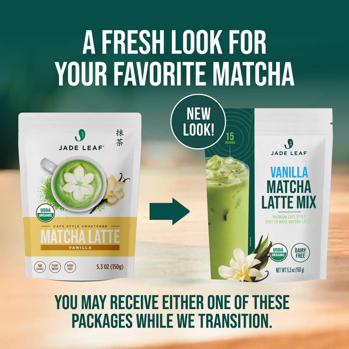 Organic Cafe Style Sweetened Matcha Latte Mix - Vanilla
