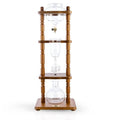 Yama Glass Cold Brew Tower – Curved Brown Wood Frame – 6–8 Cup (32 oz)