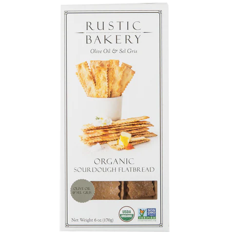 Rustic Bakery olive oil and sel gris organic sourdough flatbread crackers