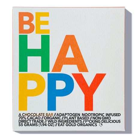 Eat Gold Organics Be Happy 70% dark chocolate bar