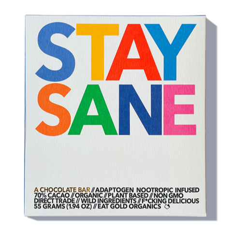 Eat Gold Organics Stay Sane 70% dark chocolate bar