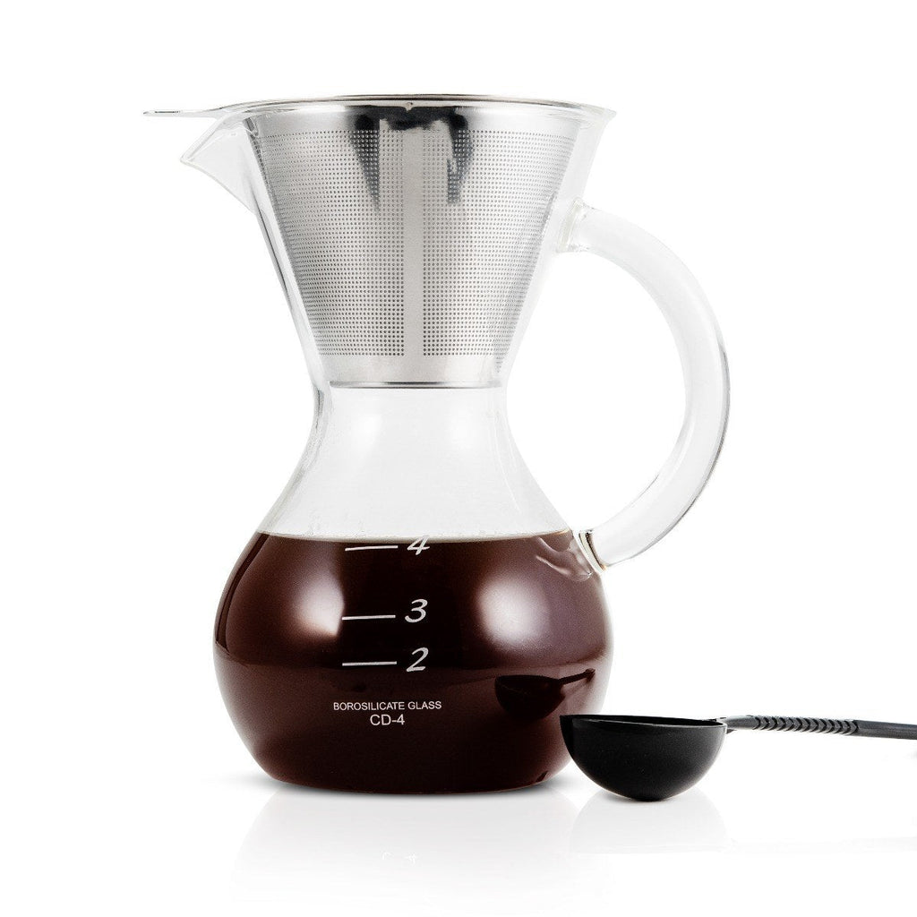 Yama Glass Coffee Drip Pot w/ Glass Handle & Filter Cone - 20oz