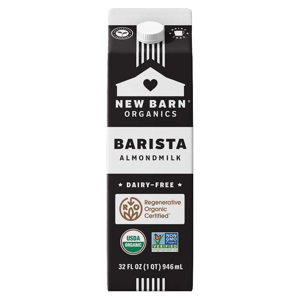 New Barn Organics barista almond milk, 32 oz
