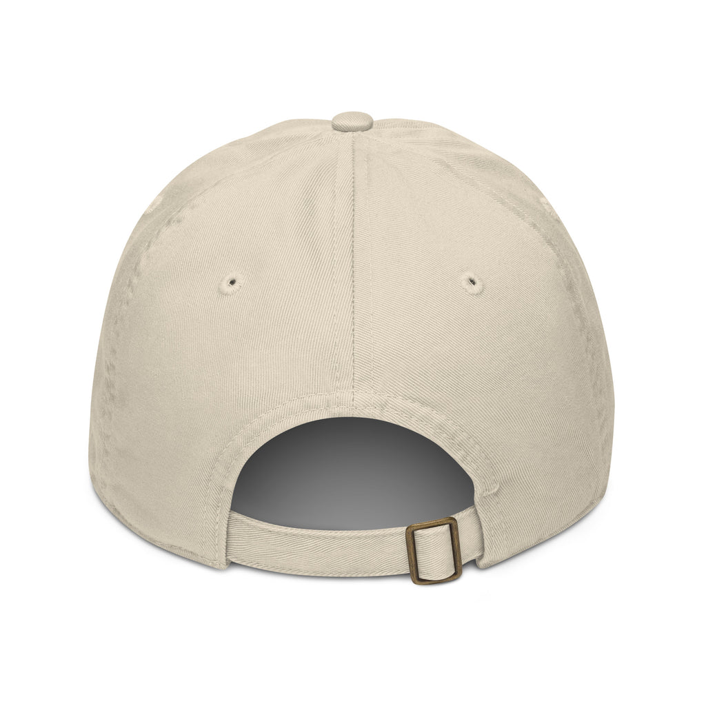 OrganicCoffee.com organic cotton dad hat with embroidered logo, view 2
