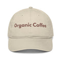 OrganicCoffee.com organic cotton dad hat with embroidered logo