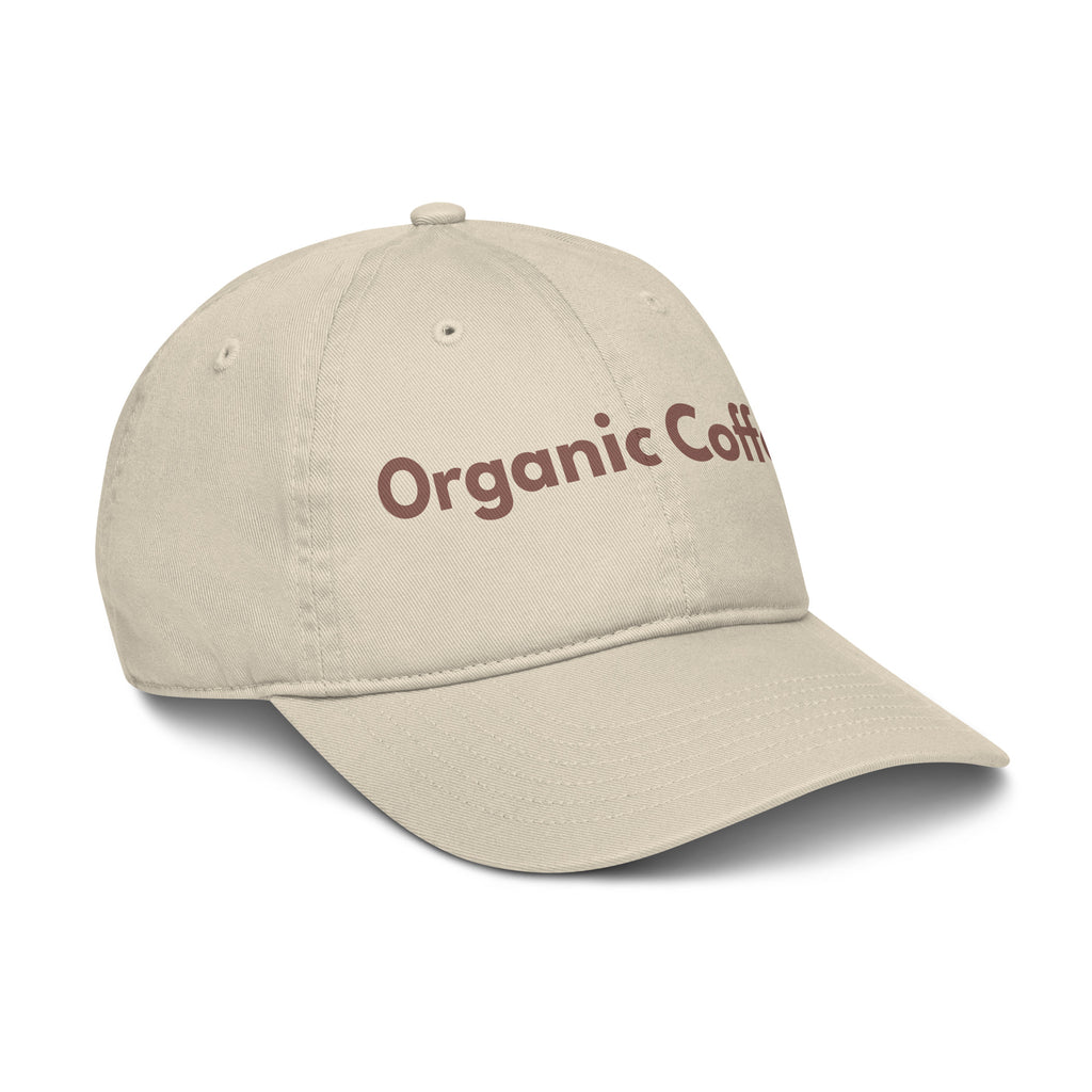 OrganicCoffee.com organic cotton dad hat with embroidered logo, view 5