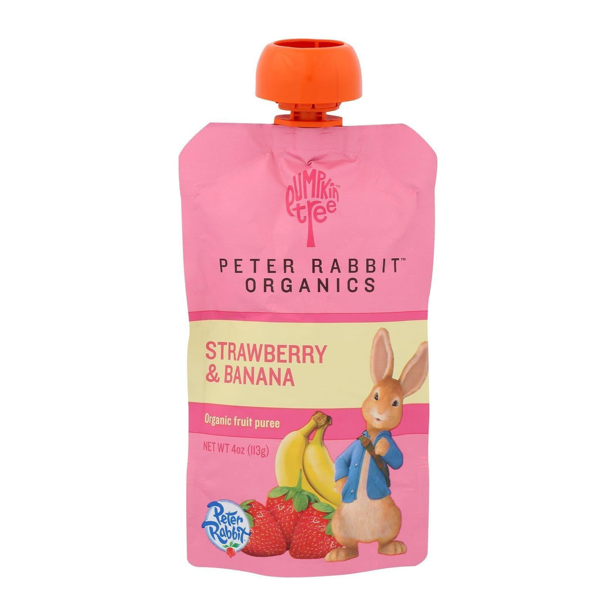 Peter Rabbit Organics strawberry and banana fruit pouch