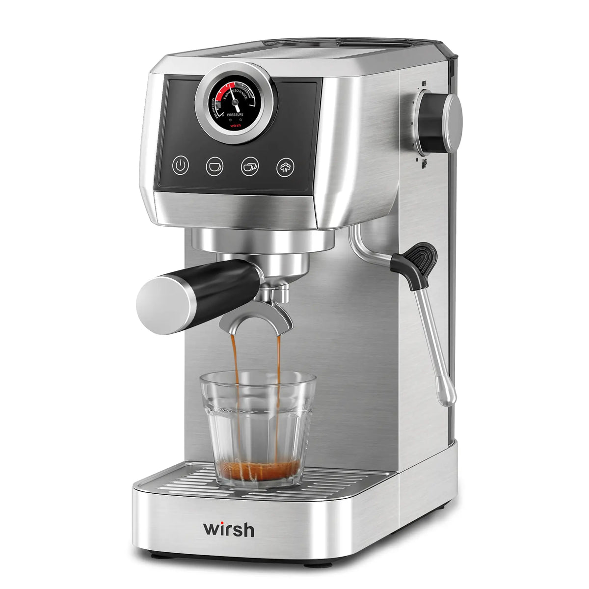Wirsh Home Barista Plus 20 bar espresso machine with pressure gauge and steam wand